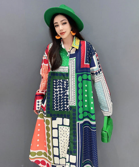 Panel Print Dress